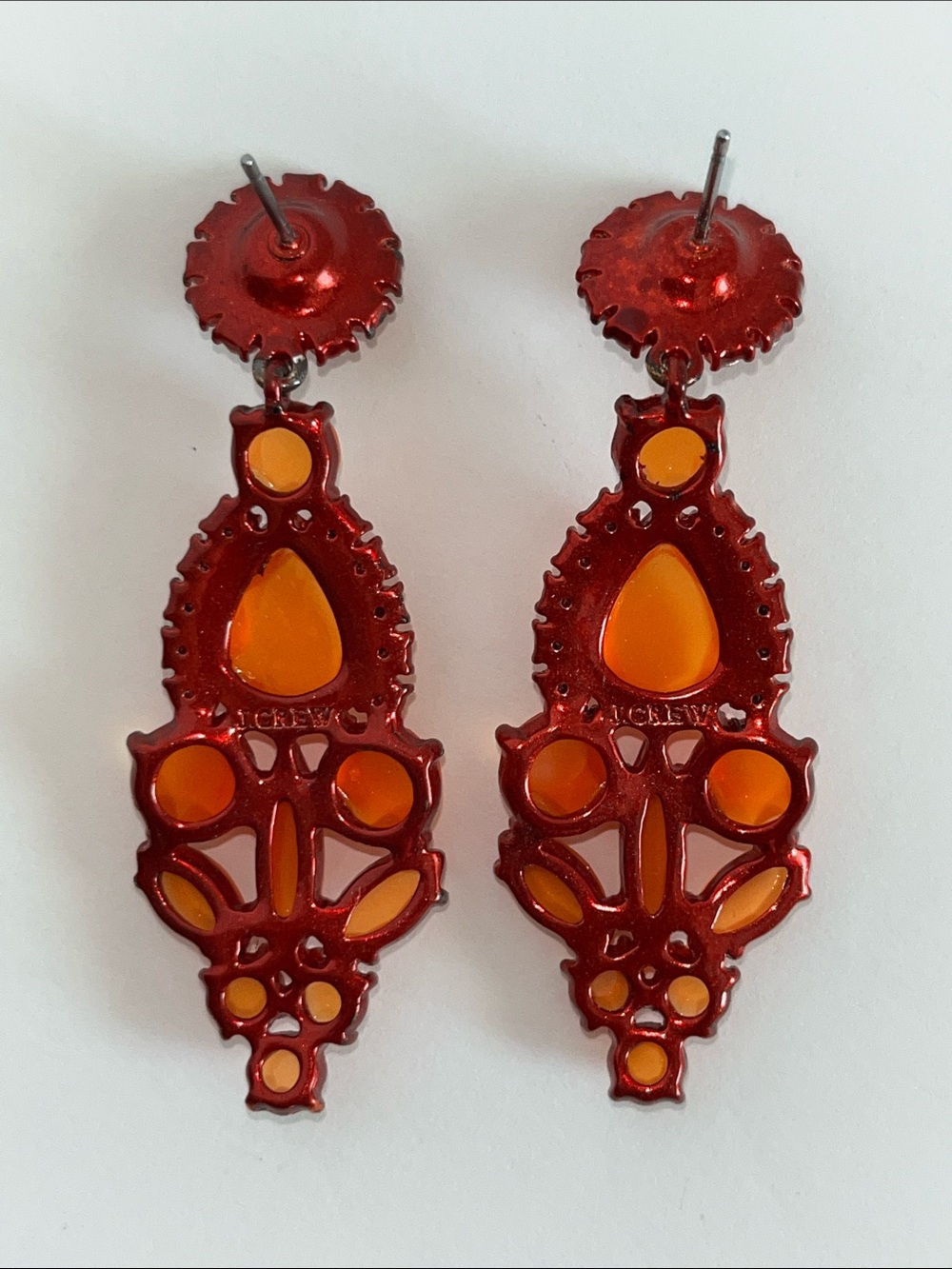 J. Crew Orange Faceted Drop Earrings - Picture 4 of 4